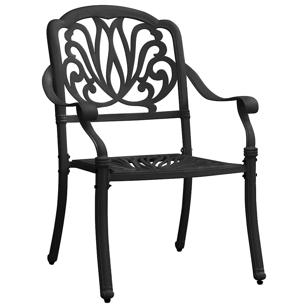 Ensemble de bistro 3 pcs noir aluminium coulé