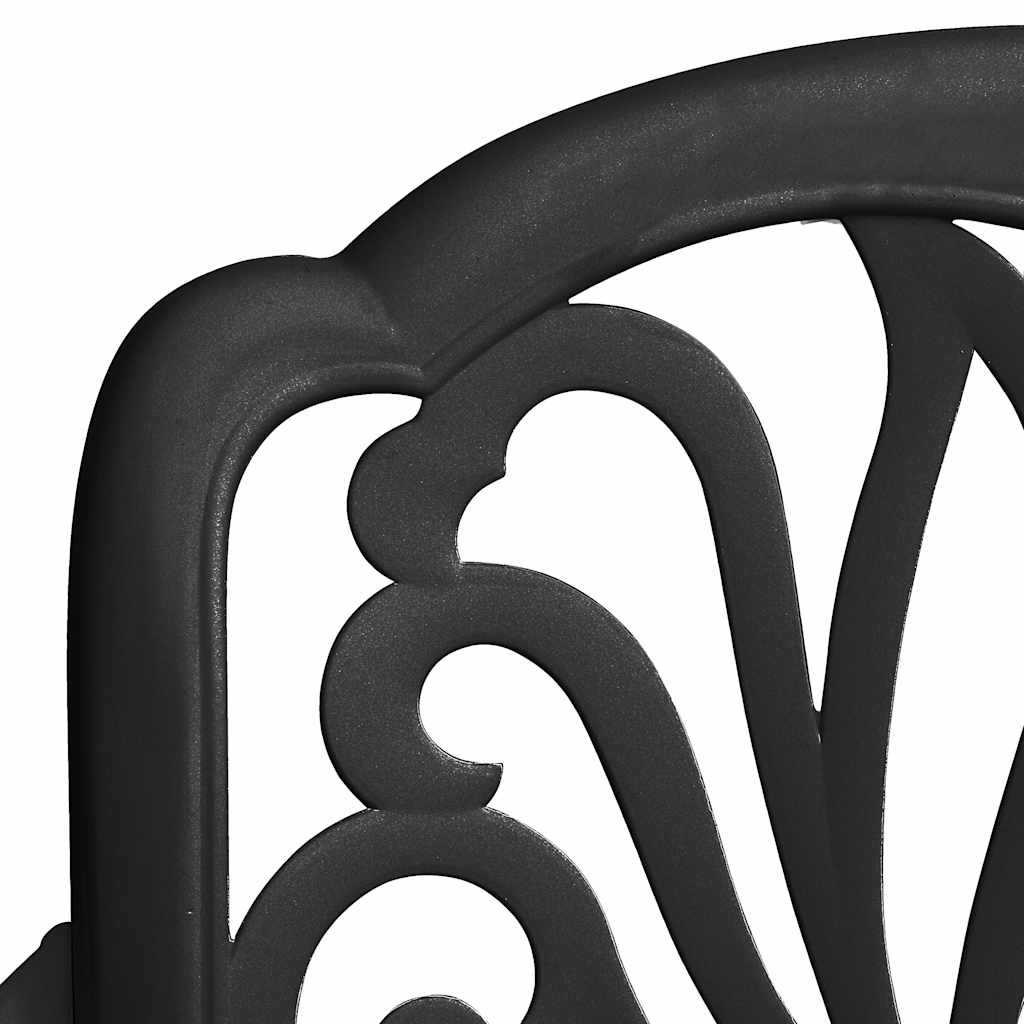 Ensemble de bistro 3 pcs noir aluminium coulé