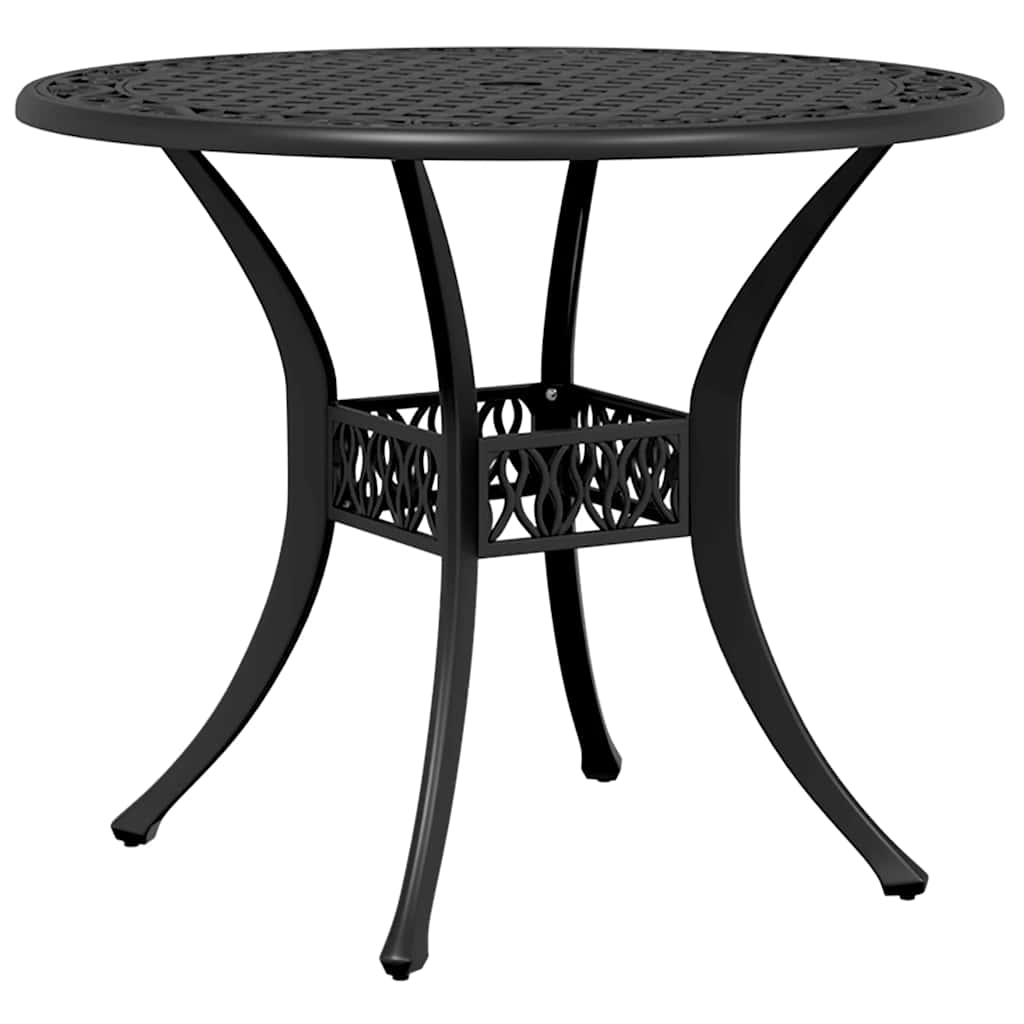 Ensemble de bistro 3 pcs noir aluminium coulé