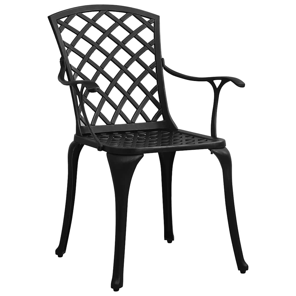 Ensemble de bistro 3 pcs noir aluminium coulé
