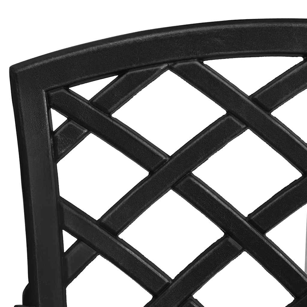 Ensemble de bistro 3 pcs noir aluminium coulé