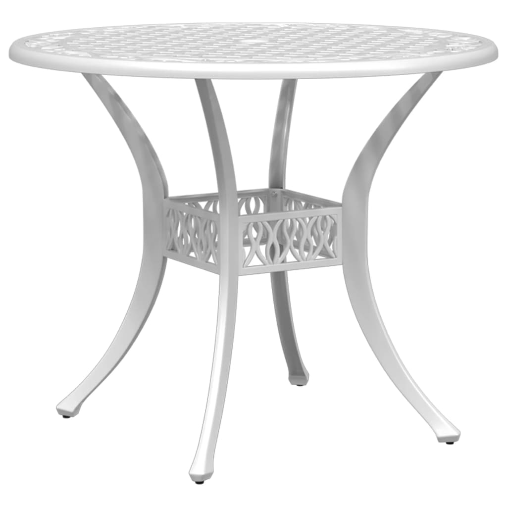 Ensemble de bistro 3 pcs blanc aluminium coulé