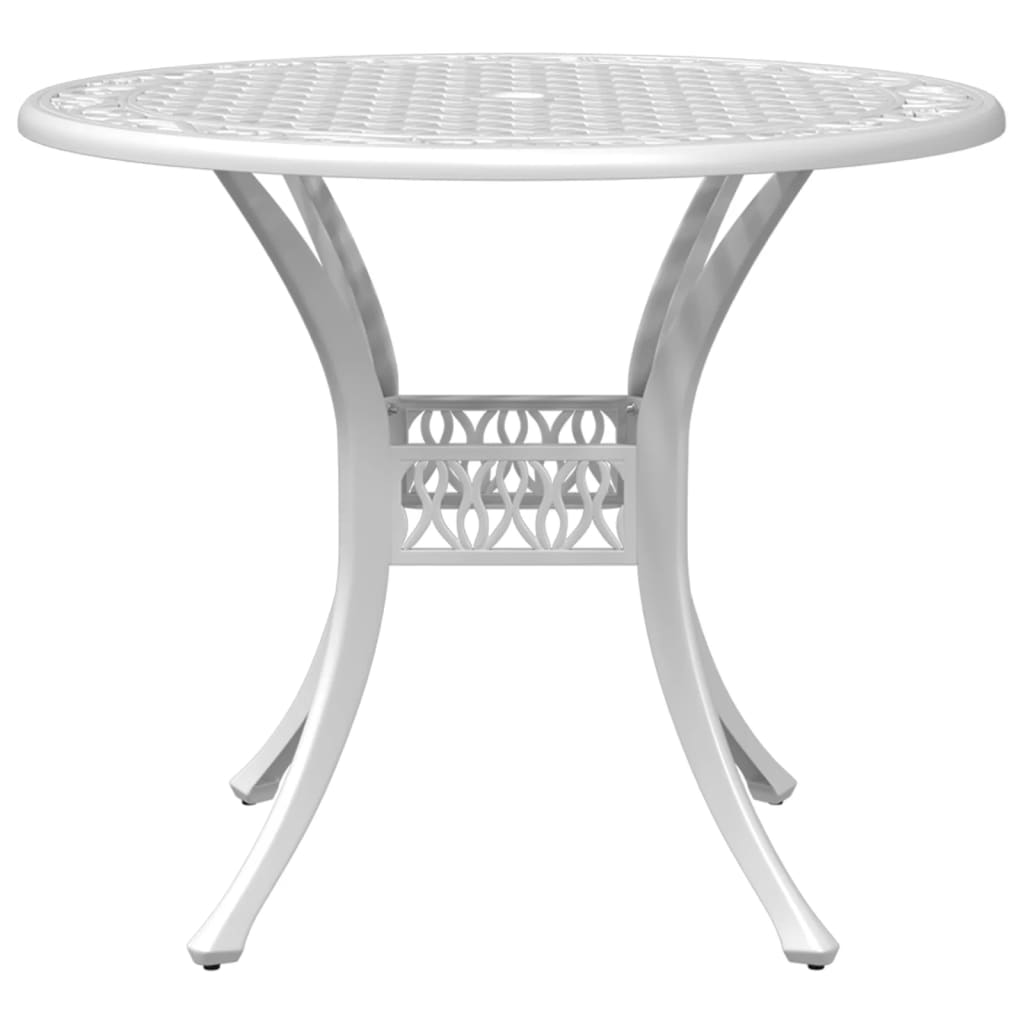 Ensemble de bistro 3 pcs blanc aluminium coulé