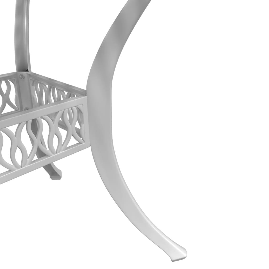 Ensemble de bistro 3 pcs blanc aluminium coulé