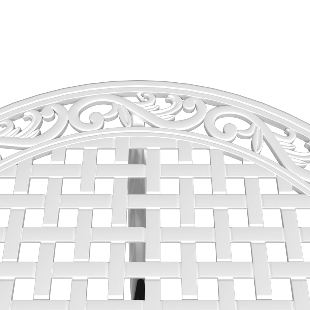Ensemble de bistro 3 pcs blanc aluminium coulé