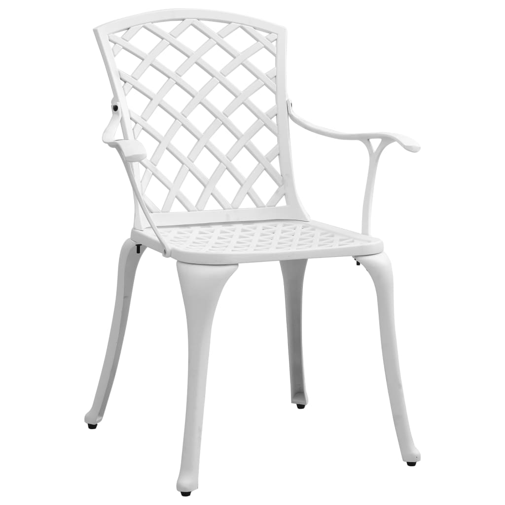 Ensemble à manger de jardin 5 pcs blanc aluminium coulé