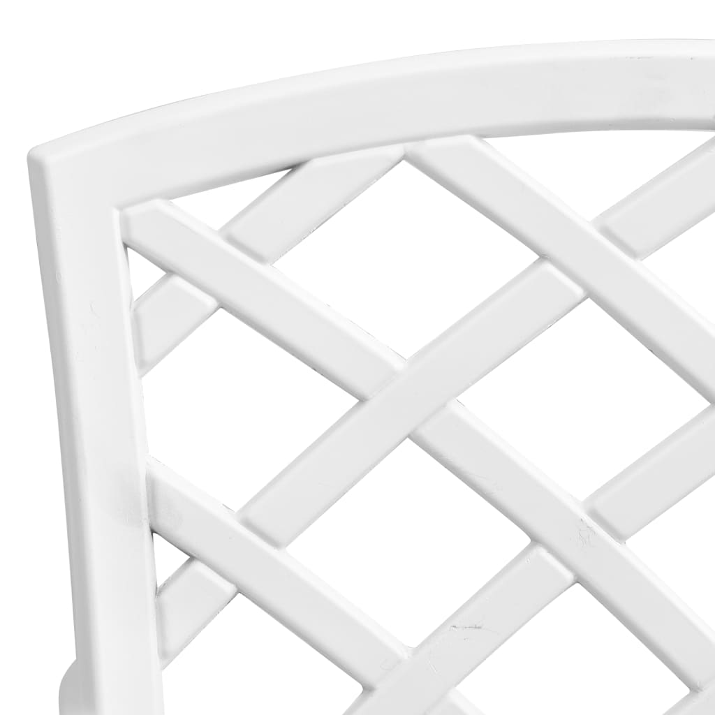 Ensemble à manger de jardin 5 pcs blanc aluminium coulé