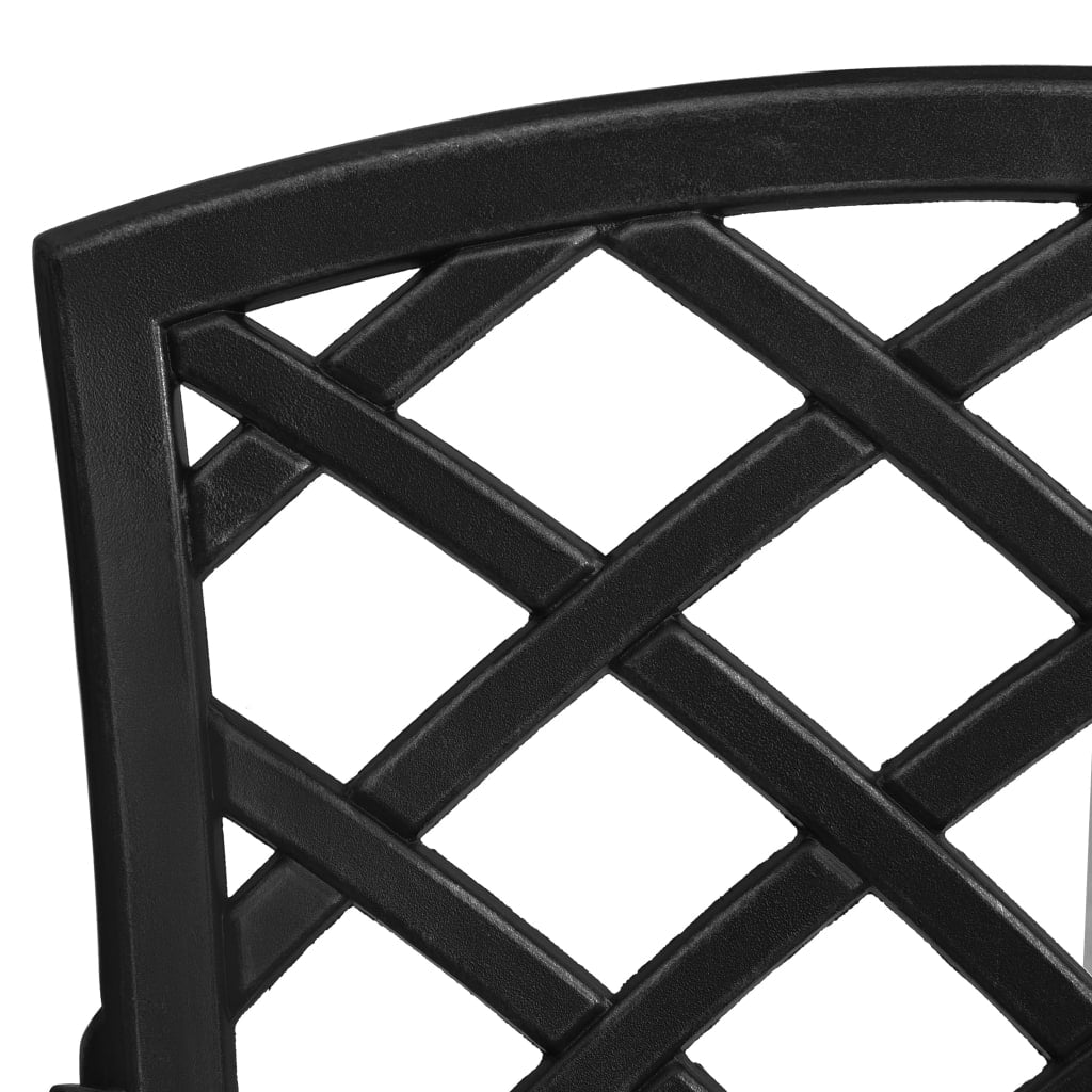 Ensemble à manger de jardin 5 pcs noir aluminium coulé