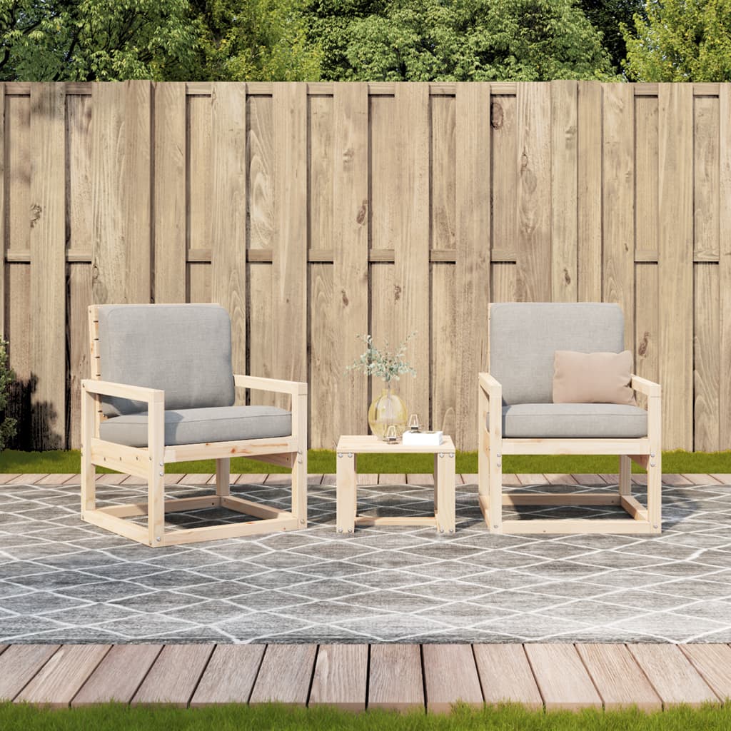 Salon de jardin 3 pcs bois massif de pin - XIOS