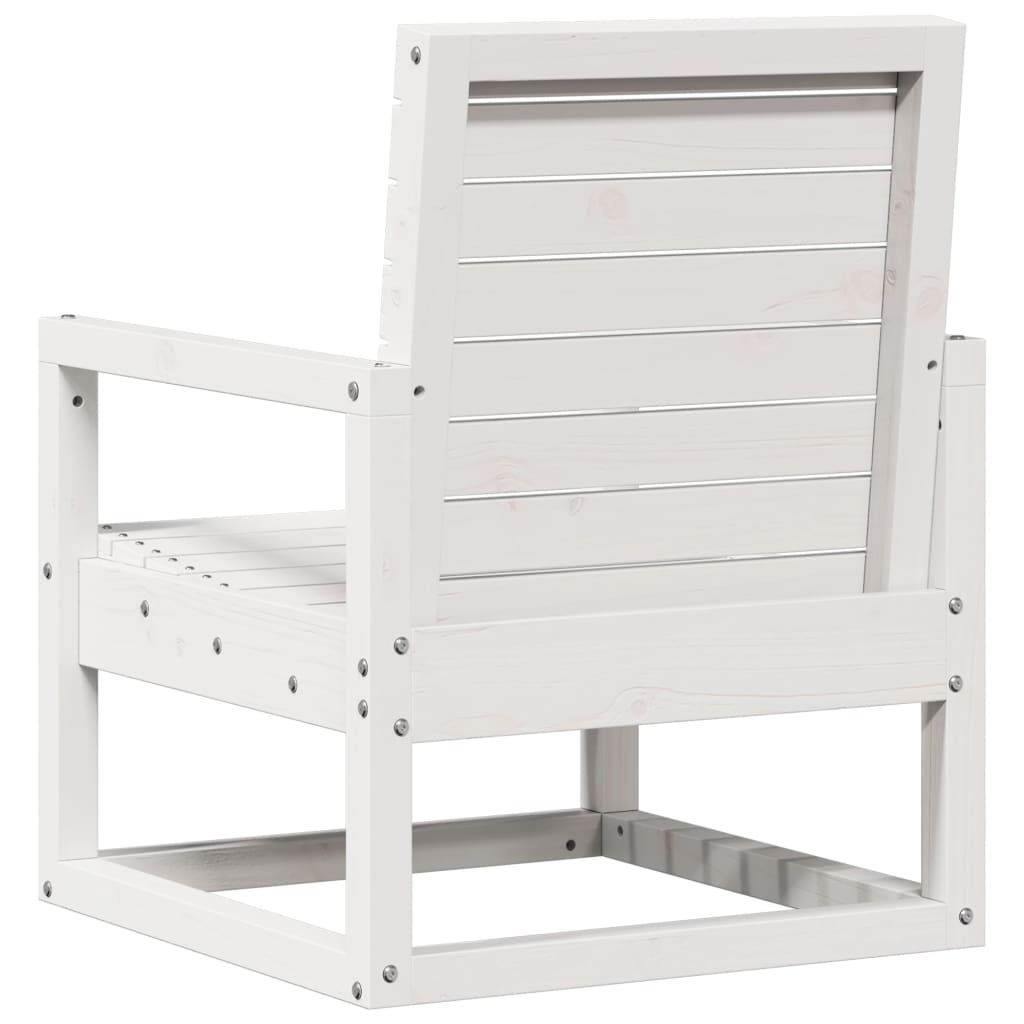 Salon de jardin 3 pcs blanc bois massif de pin - XIOS