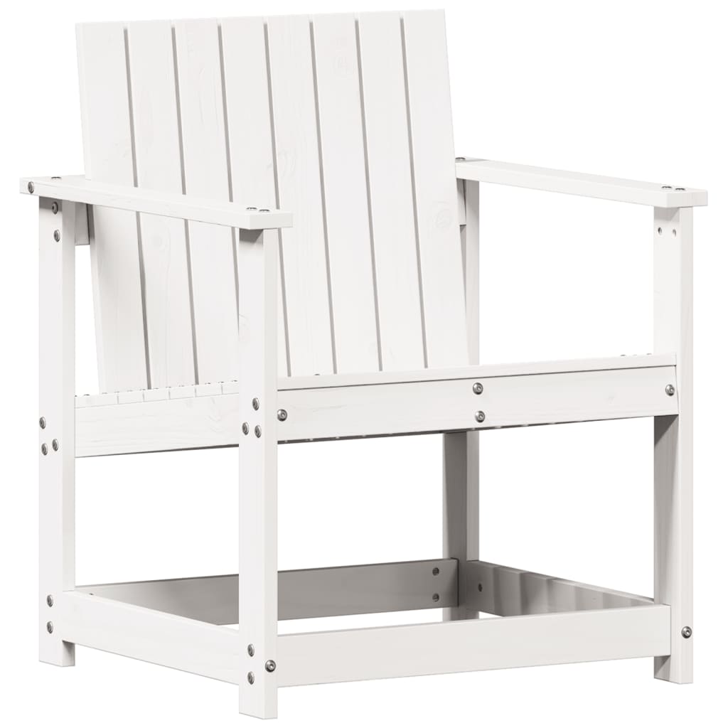 Salon de jardin 3 pcs blanc bois massif de pin Chaises de jardin vidaXL