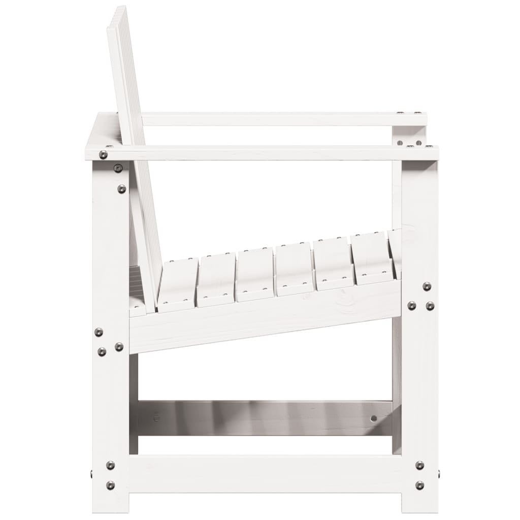 Salon de jardin 3 pcs blanc bois massif de pin Chaises de jardin vidaXL