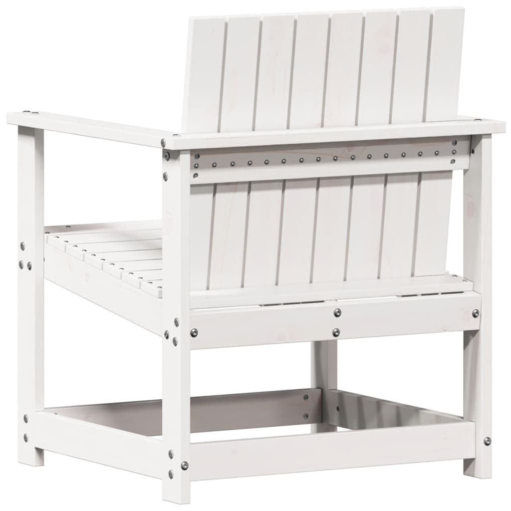 Salon de jardin 3 pcs blanc bois massif de pin Chaises de jardin vidaXL