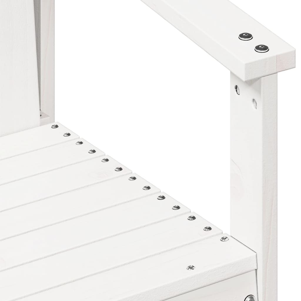 Salon de jardin 3 pcs blanc bois massif de pin Chaises de jardin vidaXL