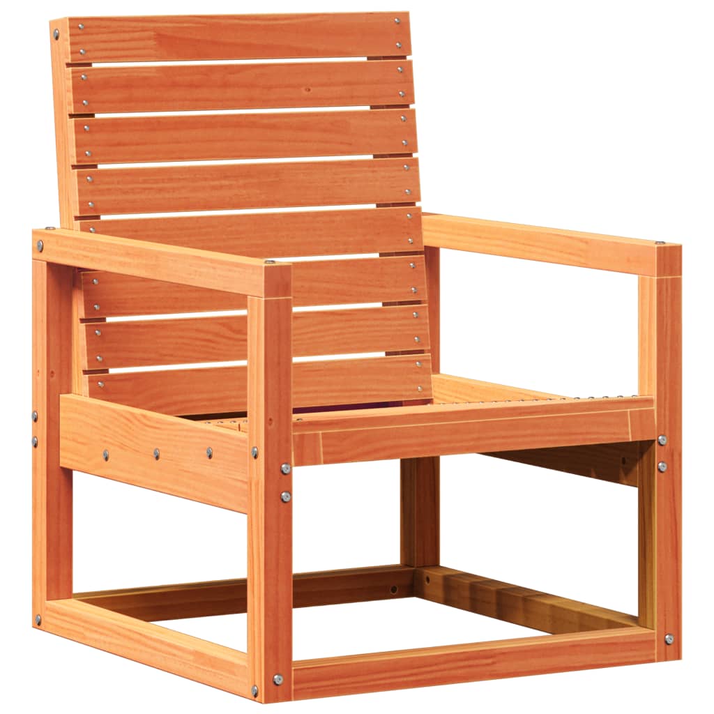 Salon de jardin 3 pcs cire marron bois de pin massif - XIOS