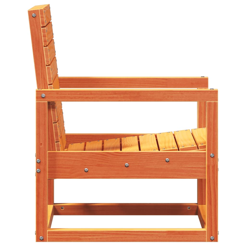 Salon de jardin 3 pcs cire marron bois de pin massif - XIOS
