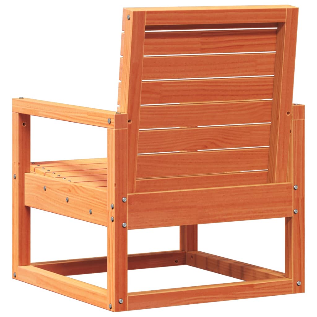 Salon de jardin 3 pcs cire marron bois de pin massif - XIOS