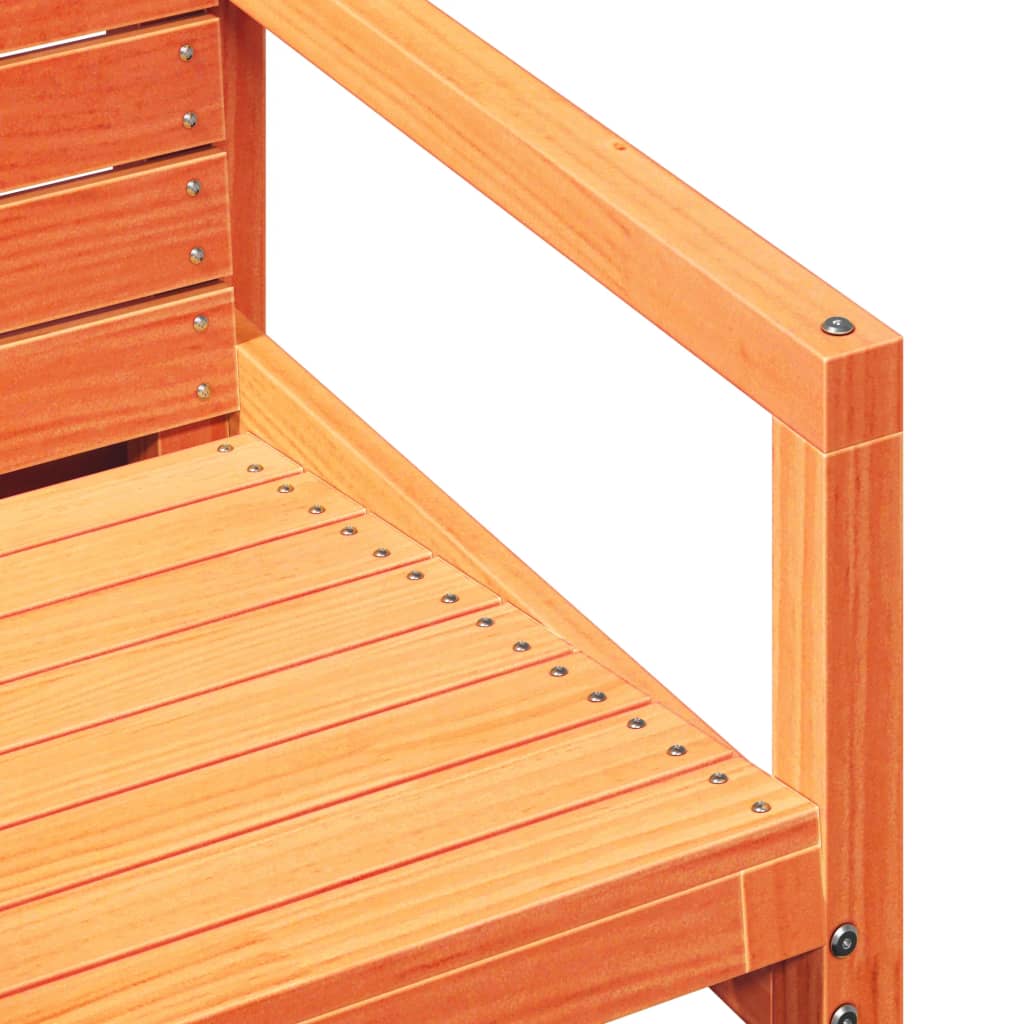 Salon de jardin 3 pcs cire marron bois de pin massif - XIOS