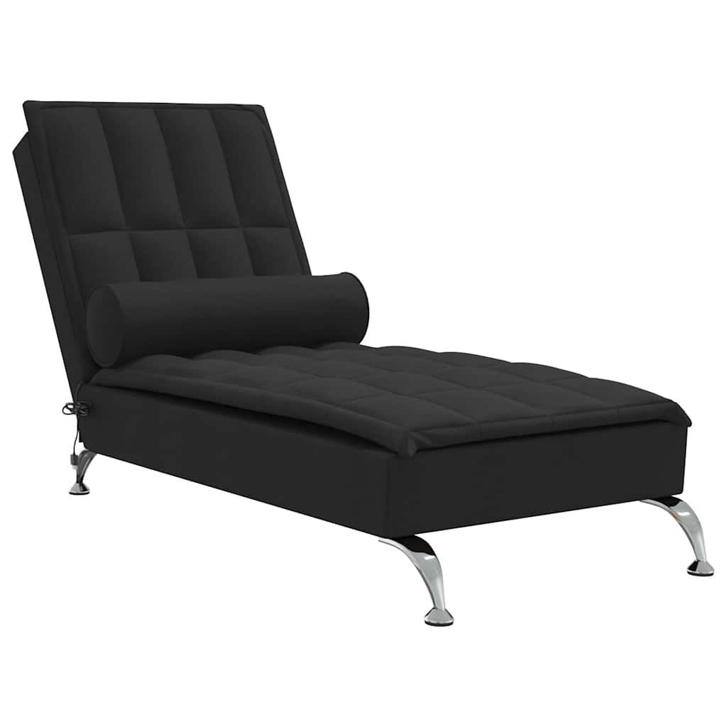 Chaise longue de massage avec traversin noir tissu - XIOS