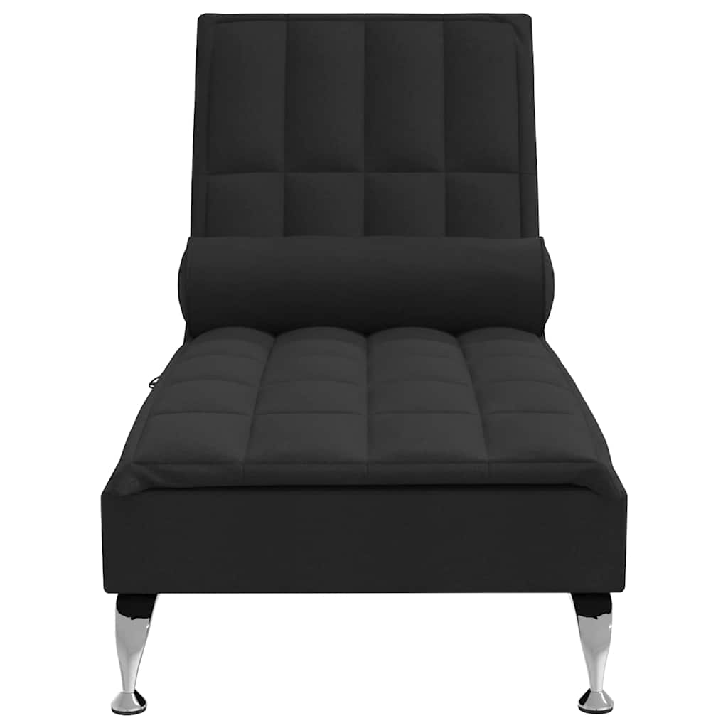 Chaise longue de massage avec traversin noir tissu - XIOS