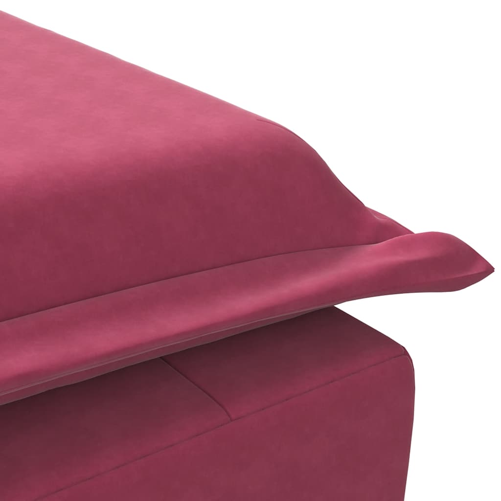 Chaise longue de massage avec traversin rouge bordeaux velours - XIOS