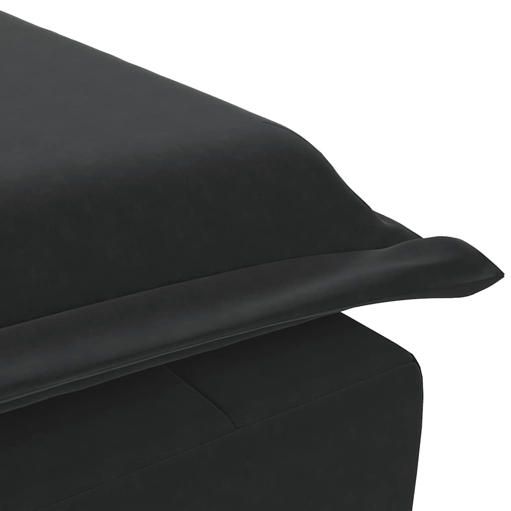 Chaise longue de massage avec traversin noir velours - XIOS