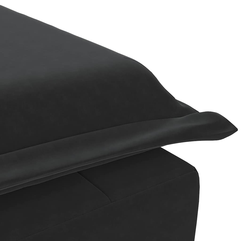 Chaise longue de massage avec traversin noir velours - XIOS