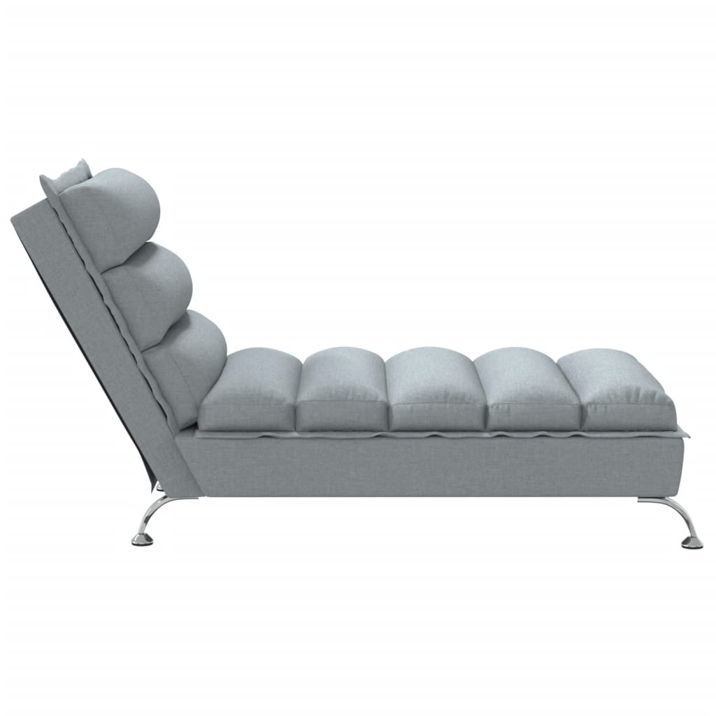 Chaise longue avec coussins gris clair tissu - XIOS