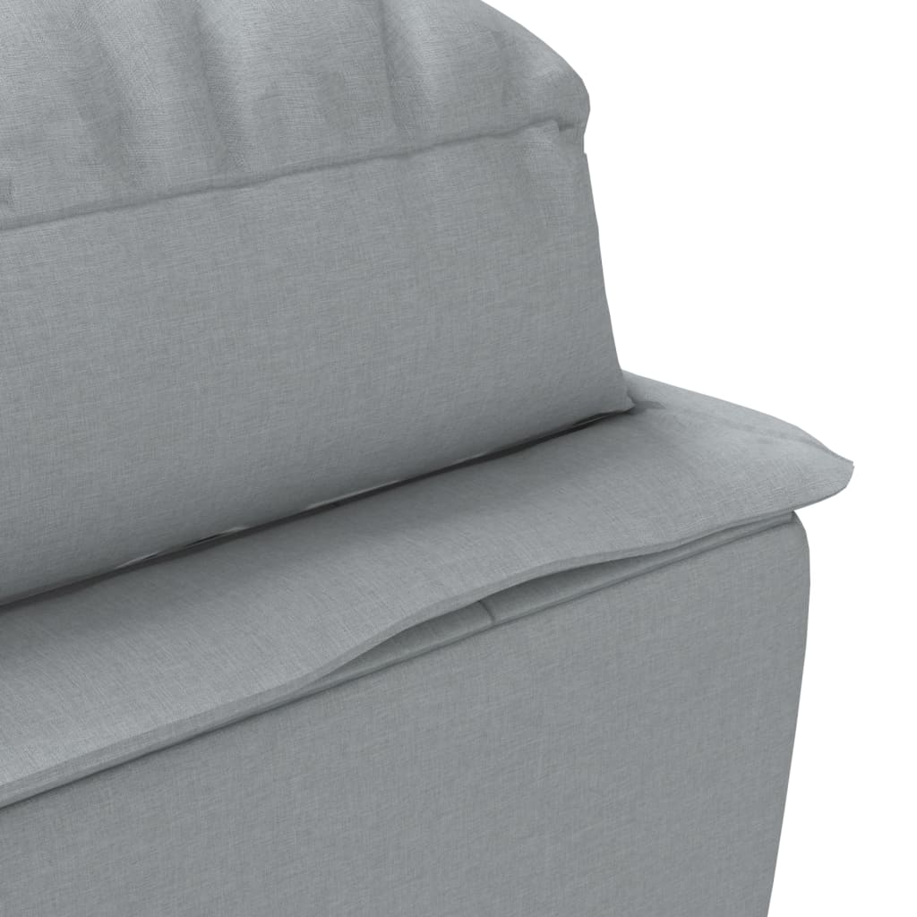 Chaise longue avec coussins gris clair tissu - XIOS