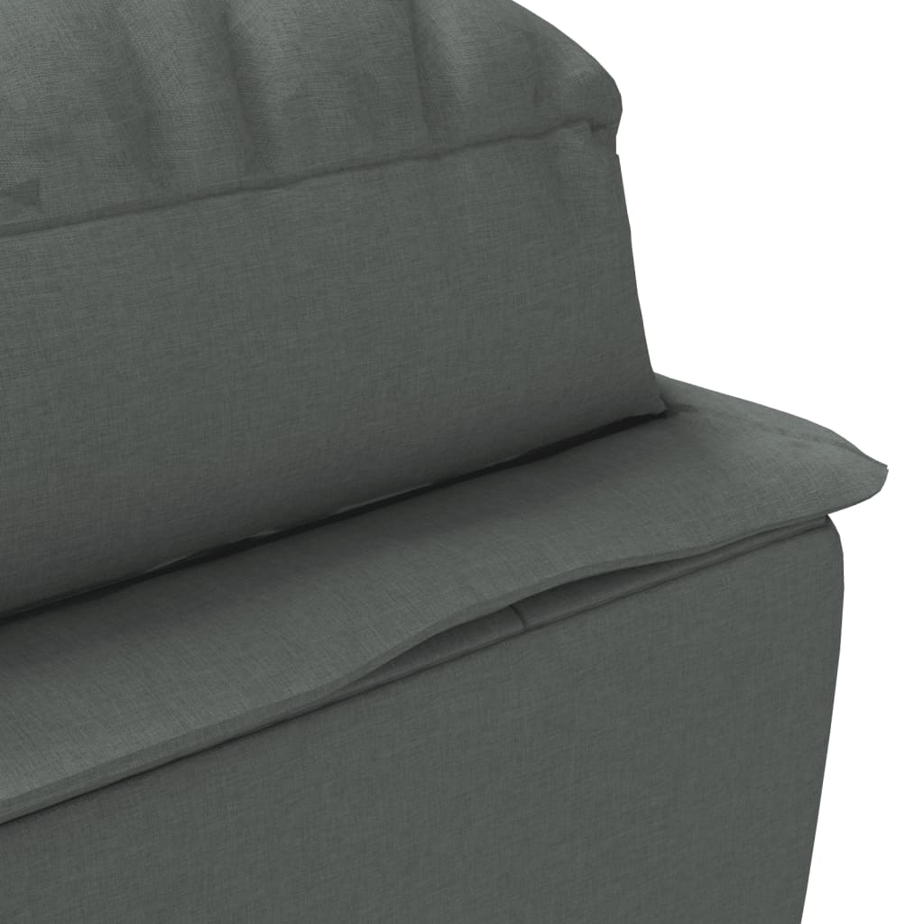 Chaise longue avec coussins gris foncé tissu - XIOS