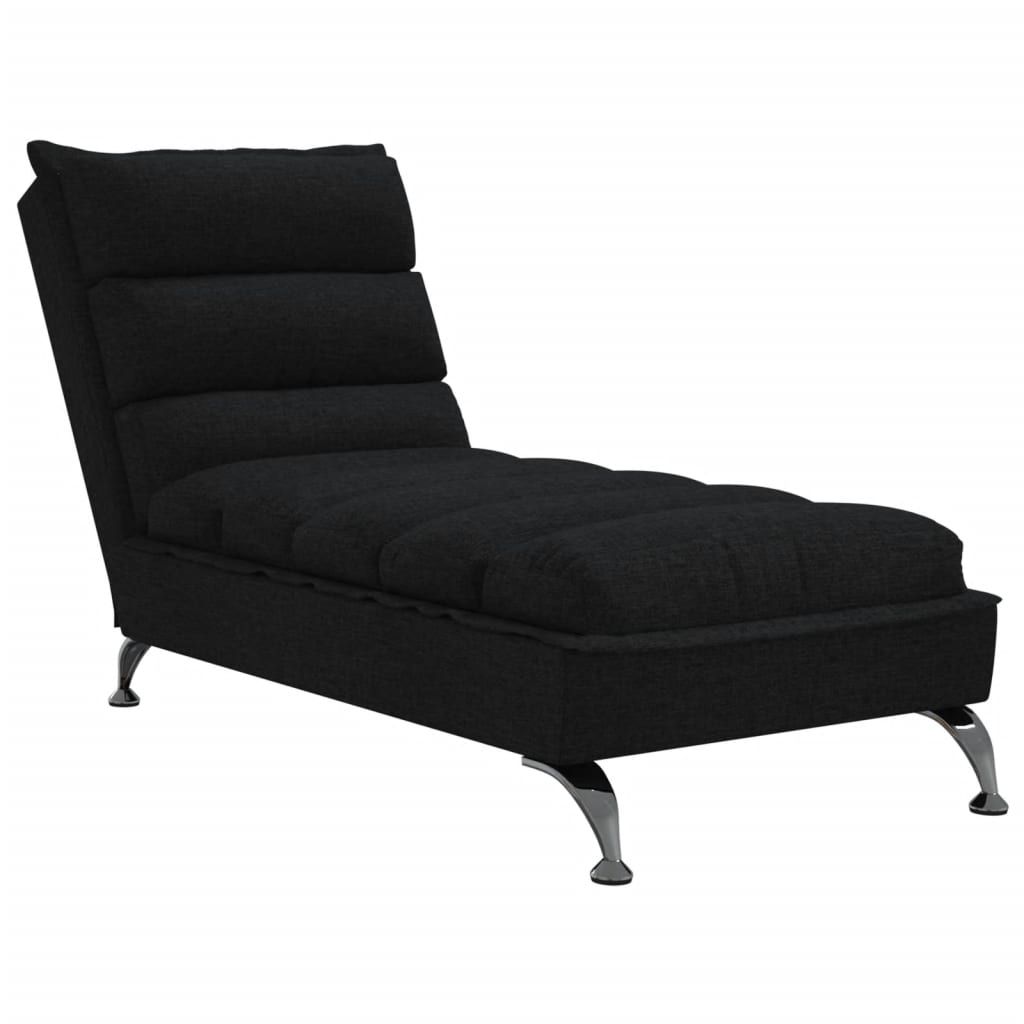 Chaise longue avec coussins noir tissu - XIOS