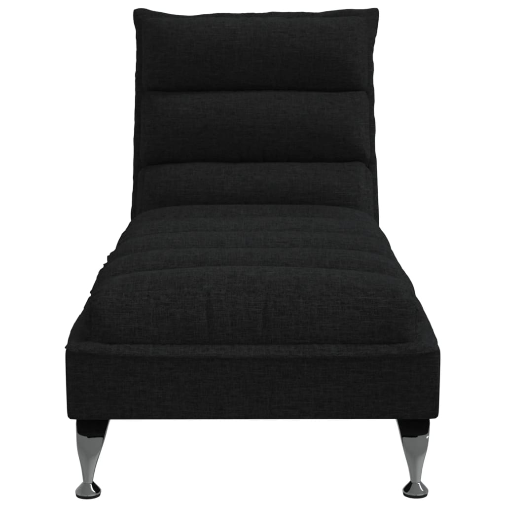 Chaise longue avec coussins noir tissu - XIOS