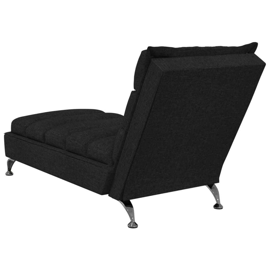 Chaise longue avec coussins noir tissu - XIOS