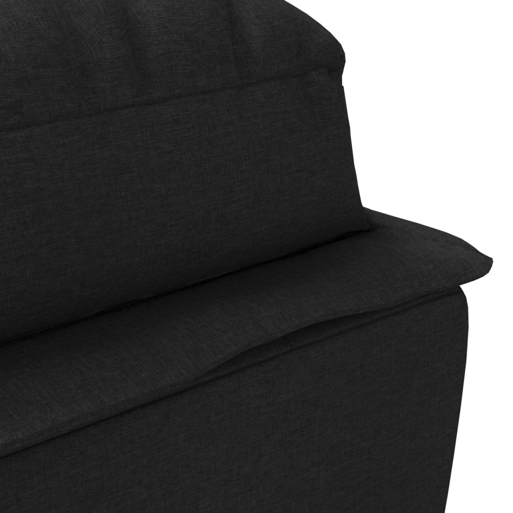 Chaise longue avec coussins noir tissu - XIOS