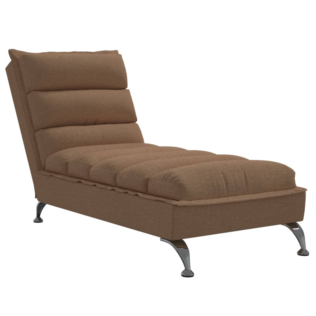 Chaise longue avec coussins marron tissu - XIOS