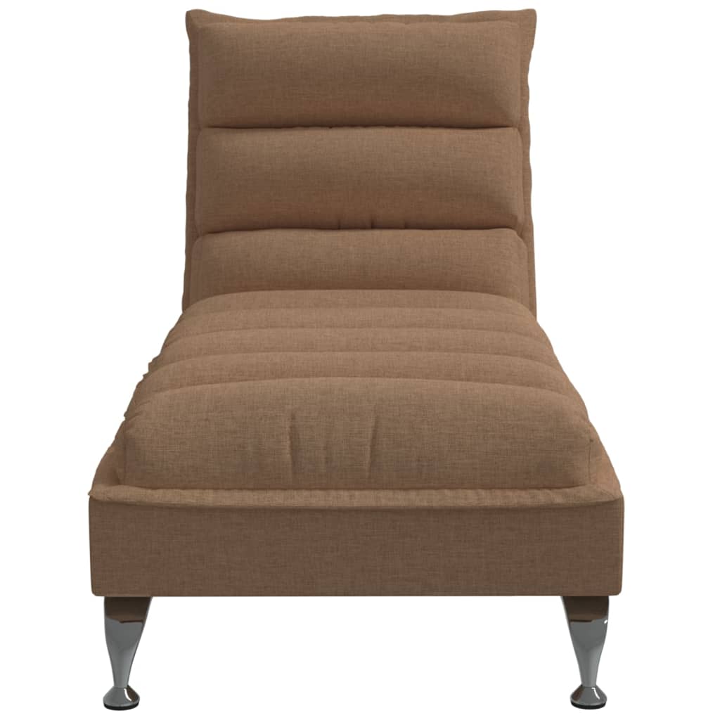 Chaise longue avec coussins marron tissu - XIOS
