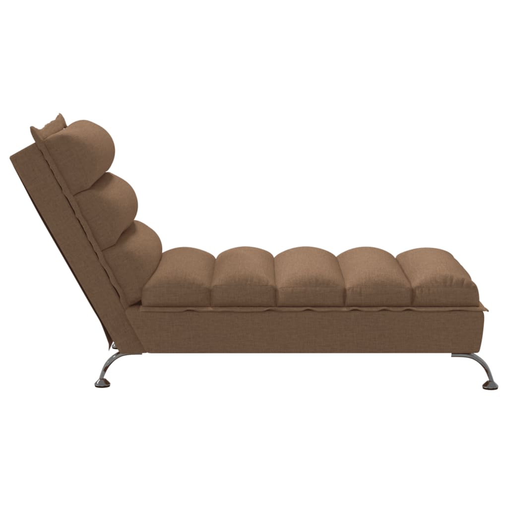 Chaise longue avec coussins marron tissu - XIOS