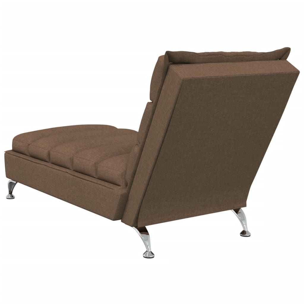 Chaise longue avec coussins marron tissu - XIOS