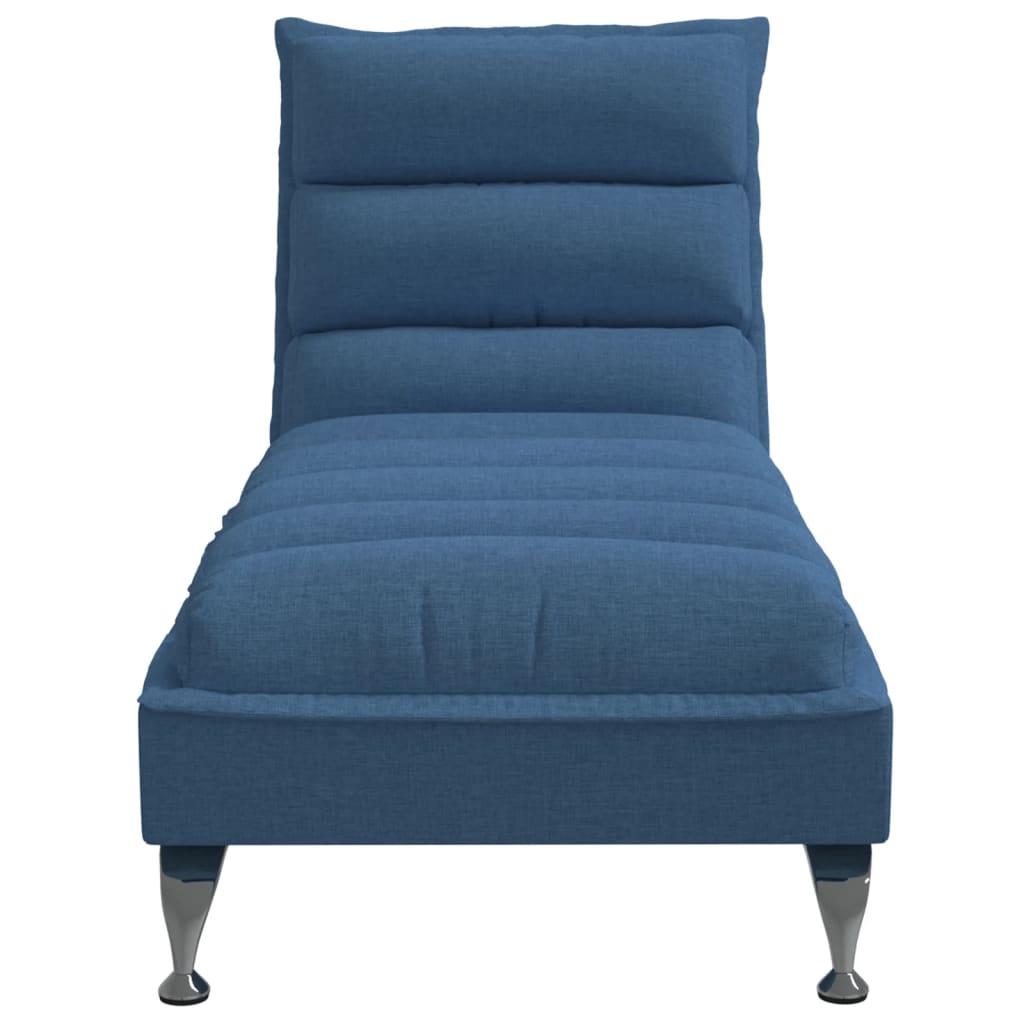 Chaise longue avec coussins bleu tissu - XIOS