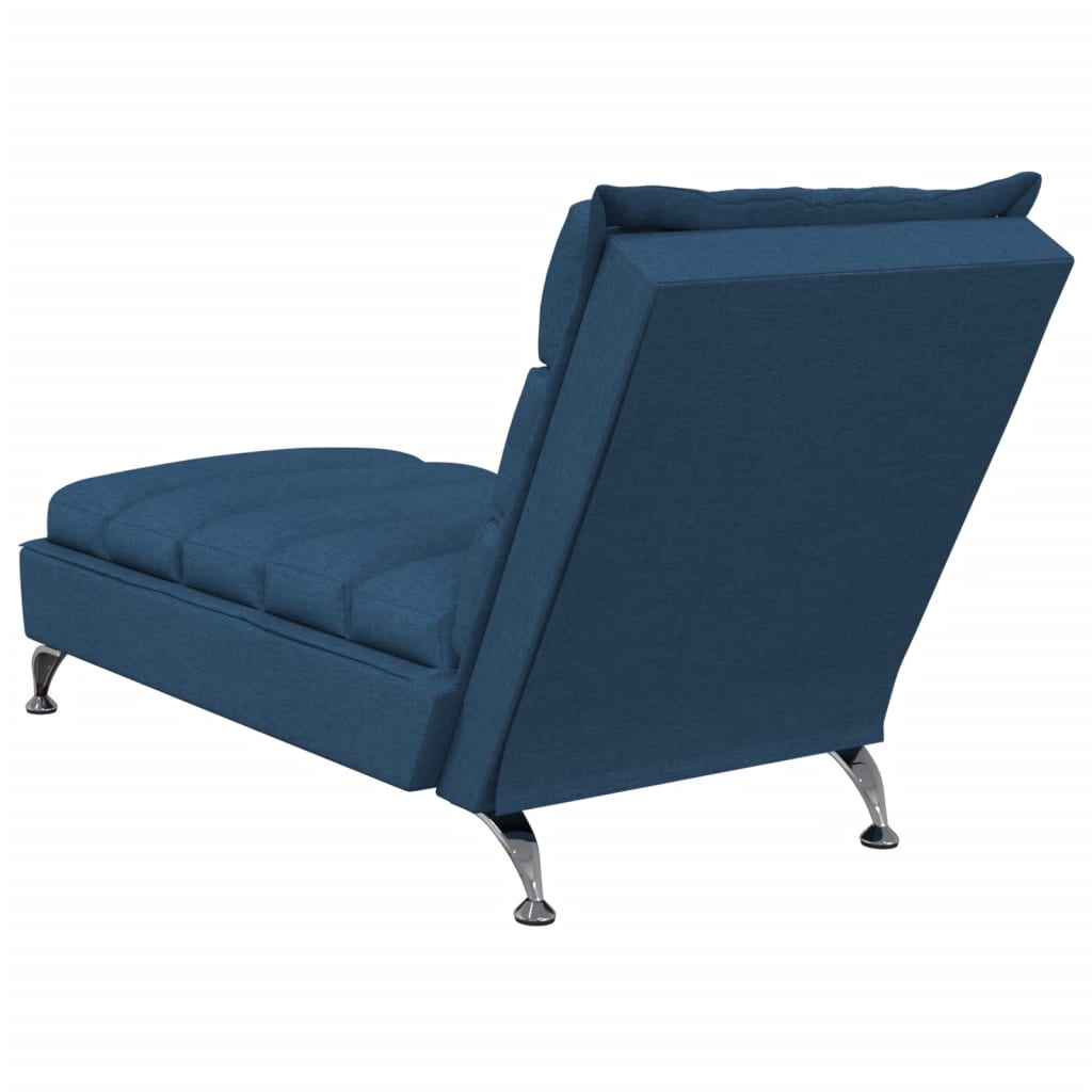 Chaise longue avec coussins bleu tissu - XIOS