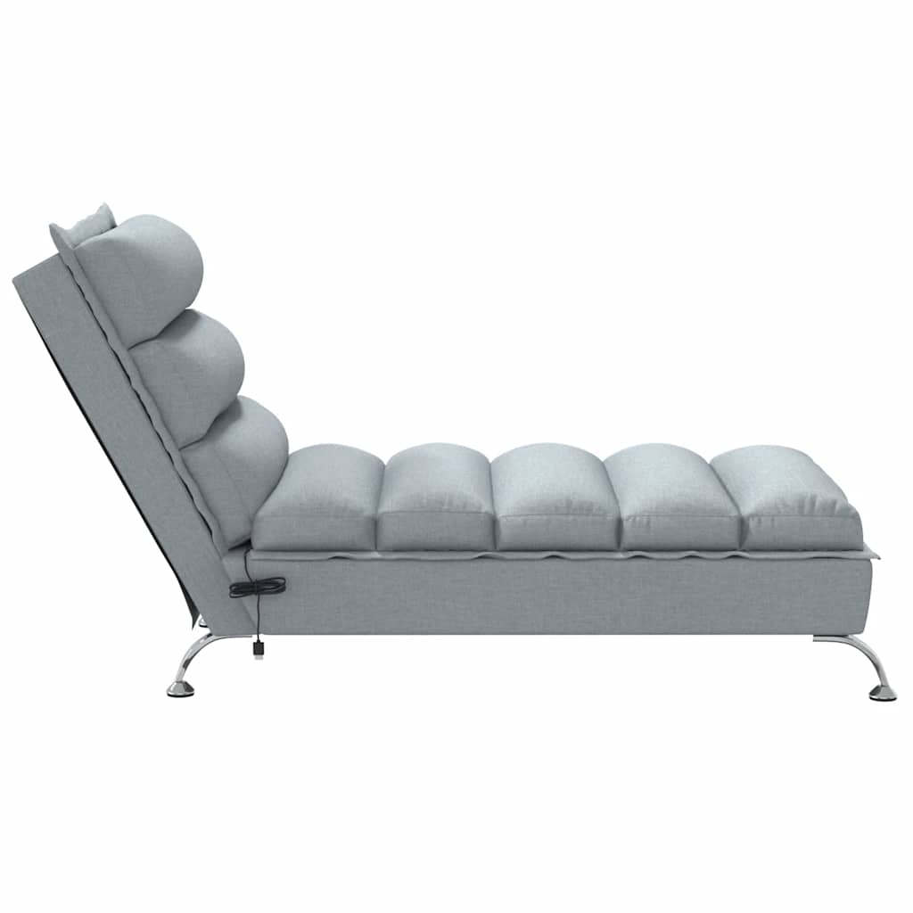 Chaise longue de massage avec coussins gris clair tissu - XIOS
