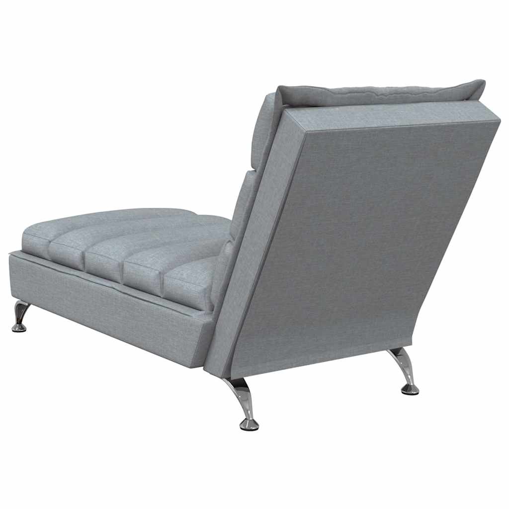 Chaise longue de massage avec coussins gris clair tissu - XIOS