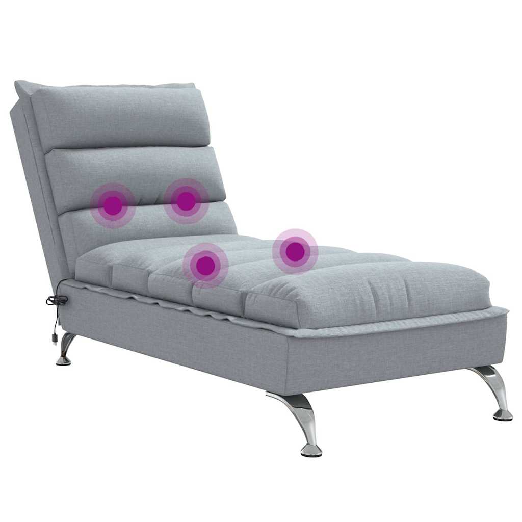 Chaise longue de massage avec coussins gris clair tissu - XIOS