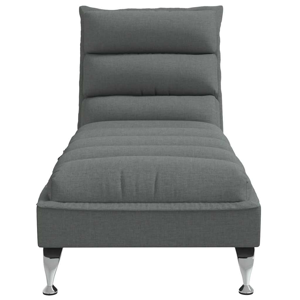 Chaise longue de massage avec coussins gris foncé tissu - XIOS