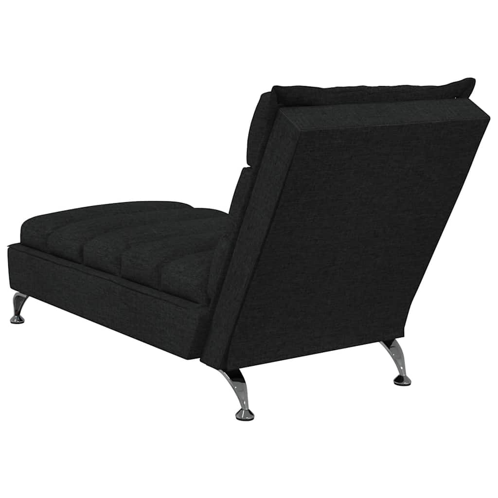 Chaise longue de massage avec coussins noir tissu - XIOS