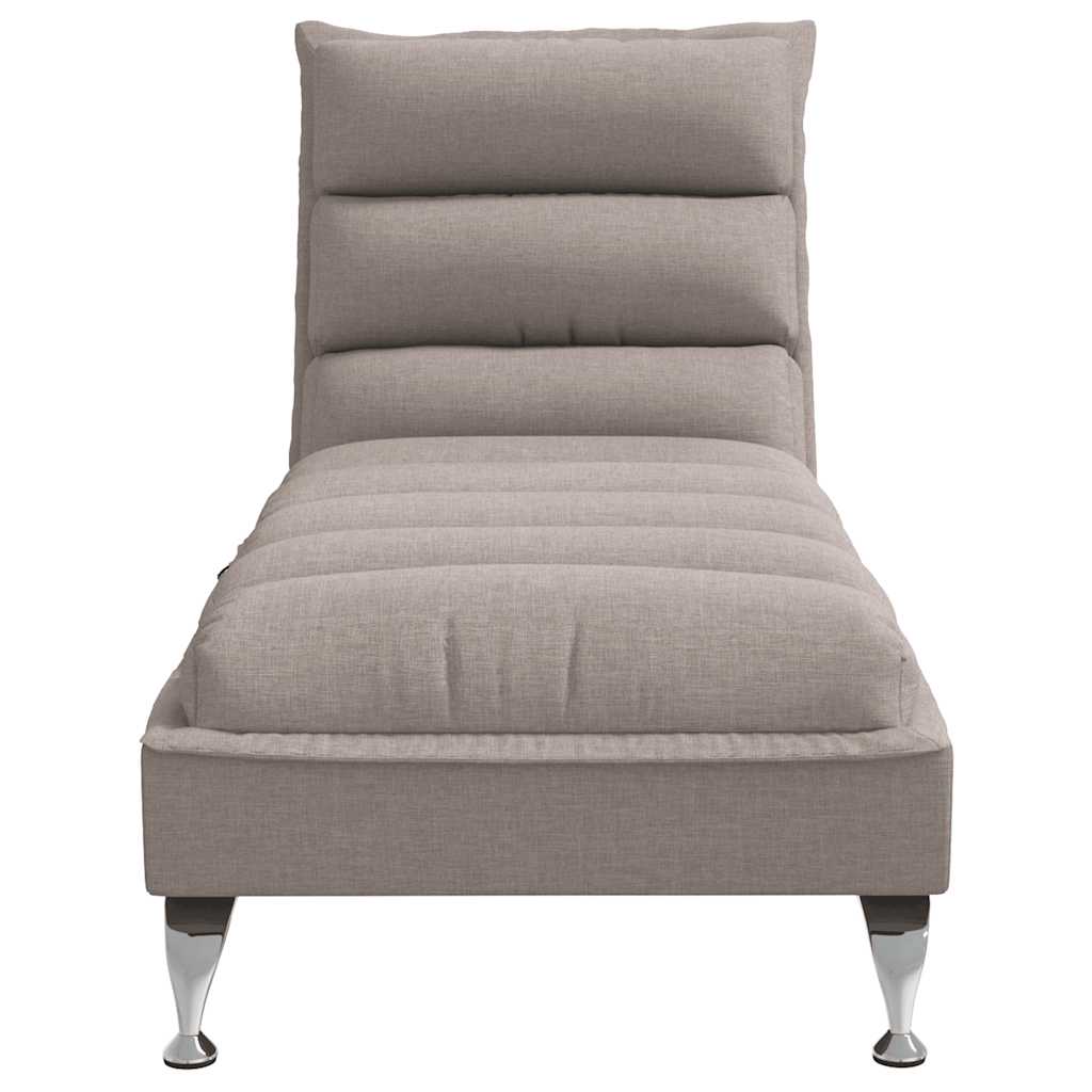 Chaise longue de massage avec coussins taupe tissu - XIOS