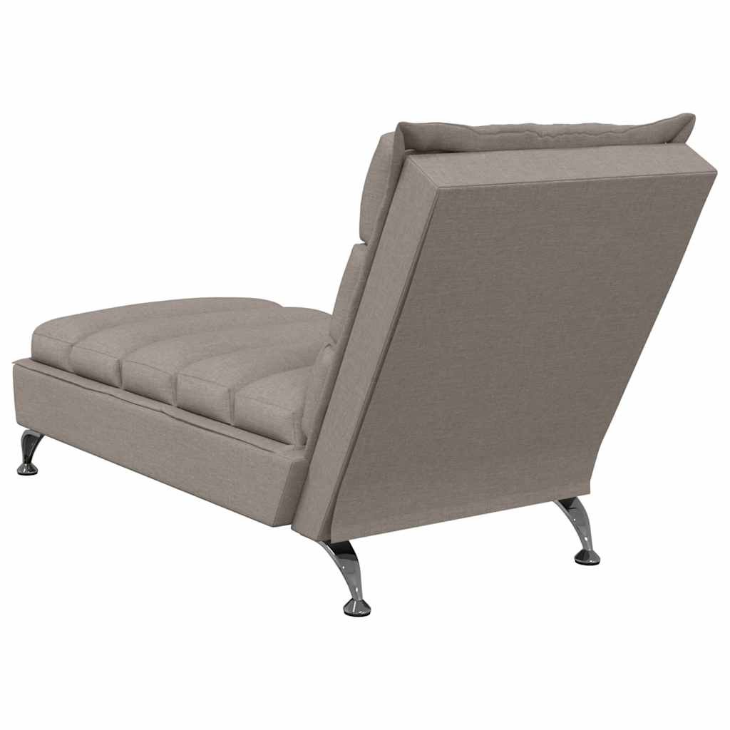 Chaise longue de massage avec coussins taupe tissu - XIOS