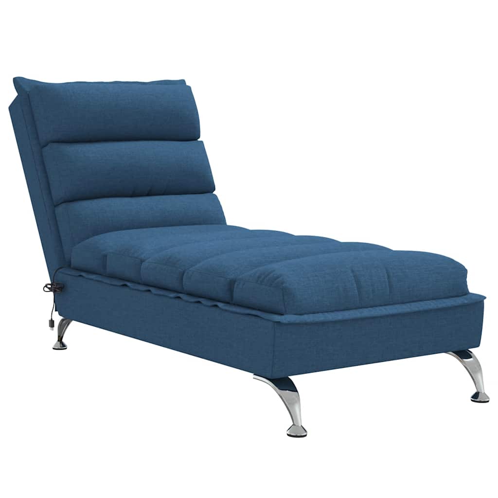 Chaise longue de massage avec coussins bleu tissu - XIOS