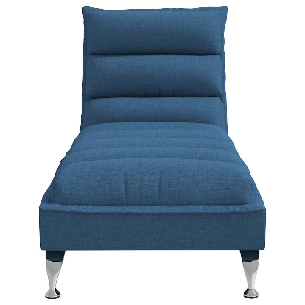 Chaise longue de massage avec coussins bleu tissu - XIOS