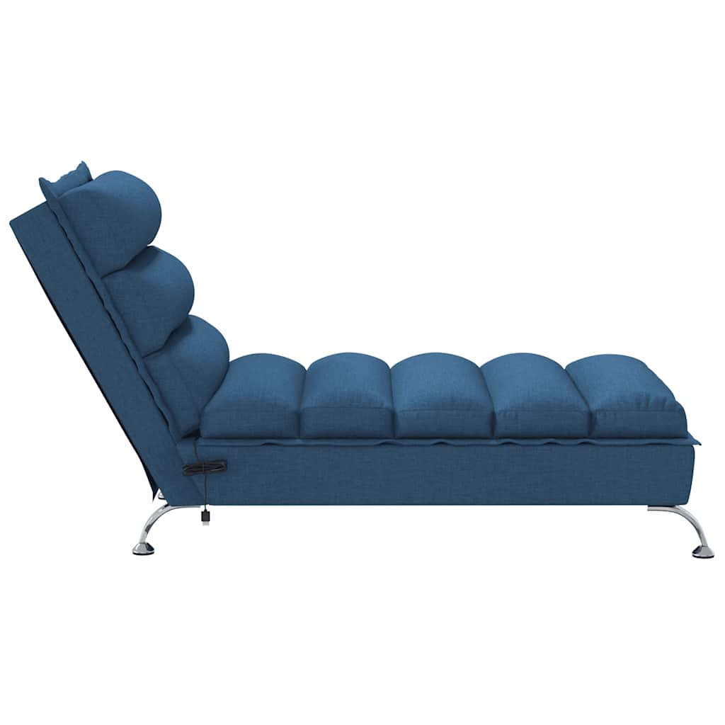 Chaise longue de massage avec coussins bleu tissu - XIOS